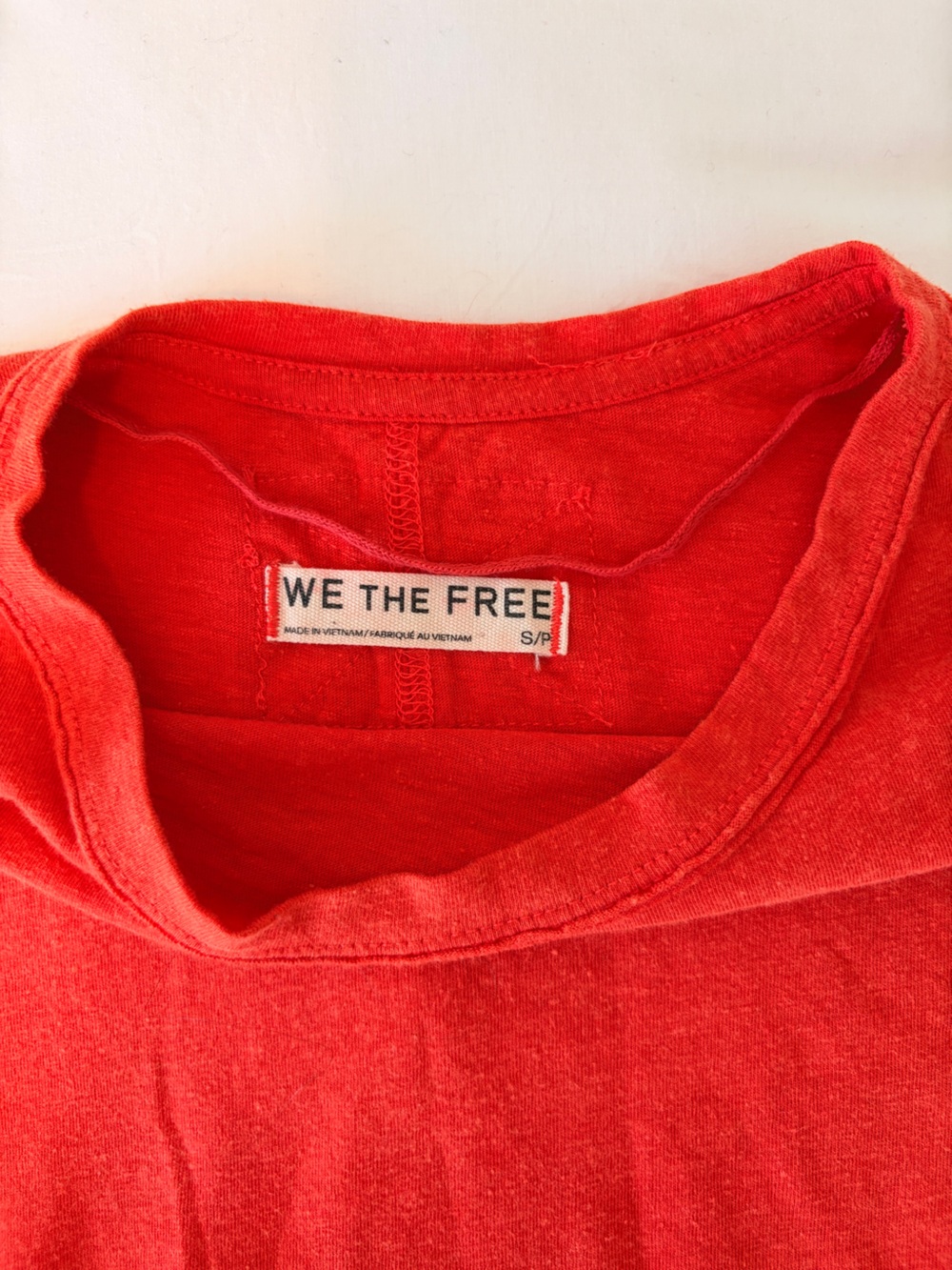 We The Free Vibrant Red Scoop Neck Tee
